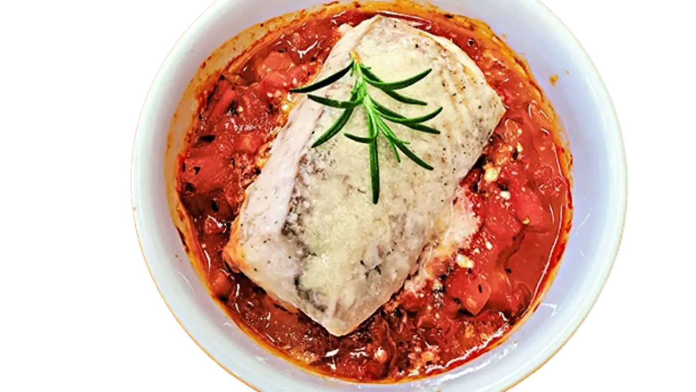 Tomaten-Fisch-Pfannen Gericht