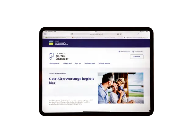 Startseite der Digitalen Rentenübersicht. 